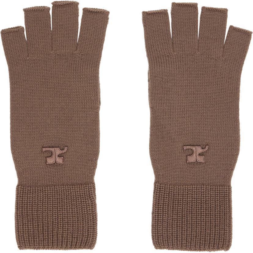 Рукавички Courrèges Courrèges Wool Fingerless Gloves Коричневий | 325MGT031FI0036