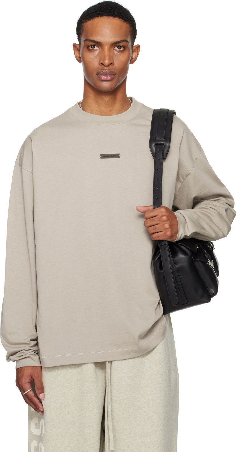 Футболка Fear of God ESSENTIALS Classic Fit Long Sleeve T-Shirt бежевий | 125SP254201F
