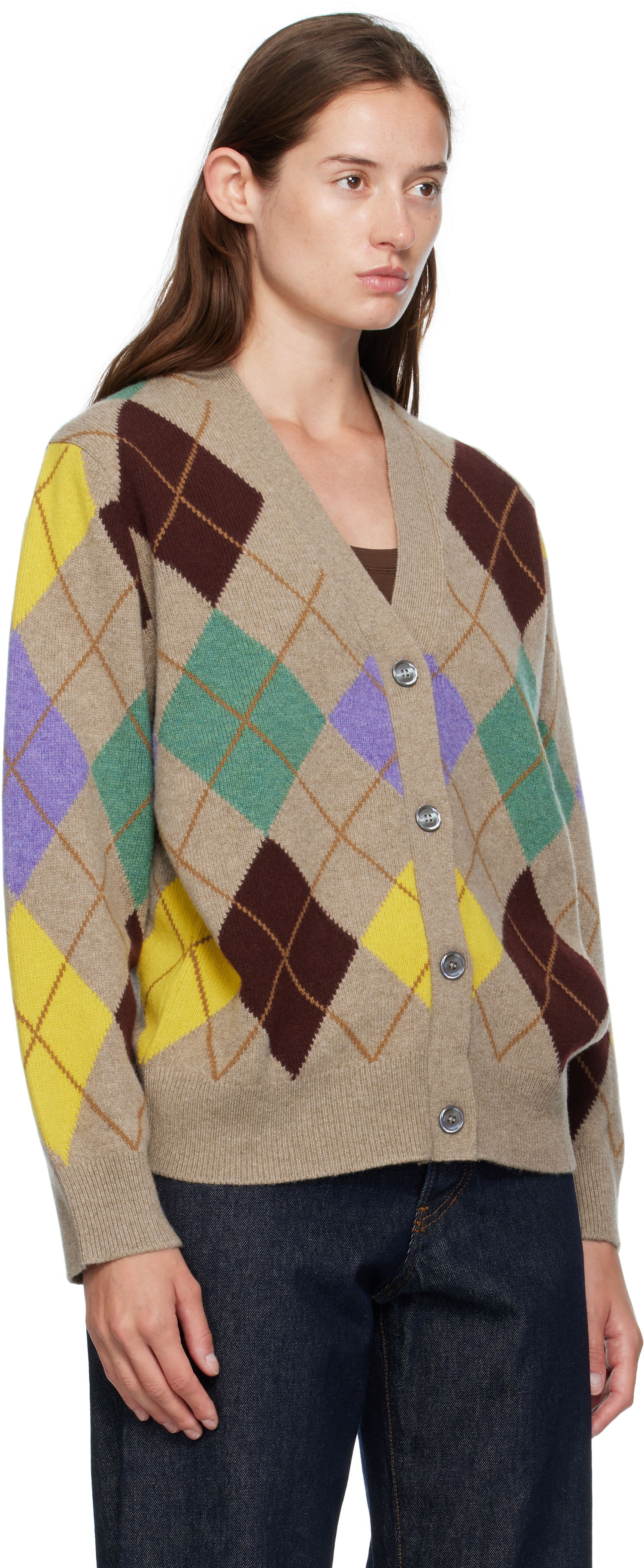 Cветр &Daughter &Daughter Ava Argyle Cardigan бежевий | WL24206, 1