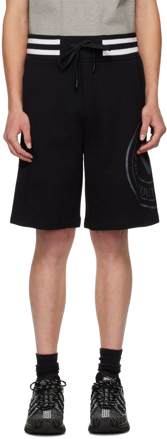 Шорти Versace V-Emblem Shorts чорний | E73GADG01 ECF00G