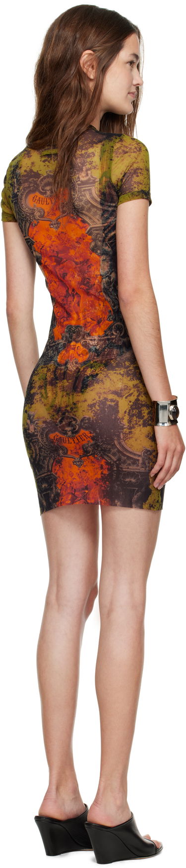 плаття Jean Paul Gaultier Jean Paul Gaultier 'The Médaillon' Mesh Graphic Minidress Різнокольоровий | 25/03-W-DR024-M006P-004115, 2