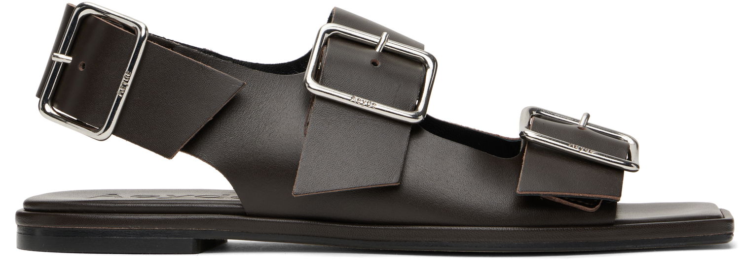 Одяг Aeyde Aeyde Thekla Leather Slingback Sandals Коричневий | A11-FS-BRNS08FL65-SS25-953-001, 0