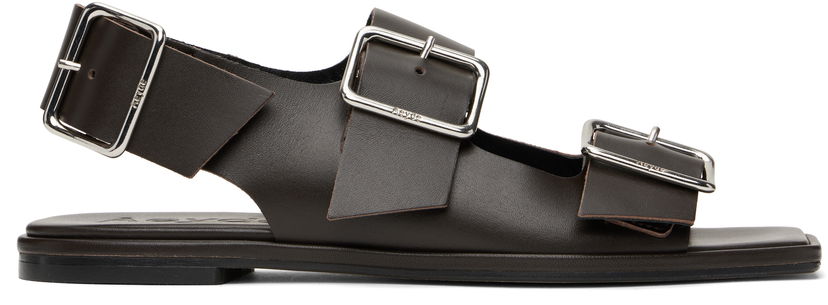 Одяг Aeyde Aeyde Thekla Leather Slingback Sandals Коричневий | A11-FS-BRNS08FL65-SS25-953-001