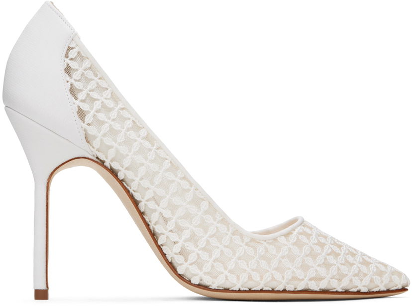 Аксесуари Manolo Blahnik Manolo Blahnik BBLA Lace Pumps білий | 423-1744