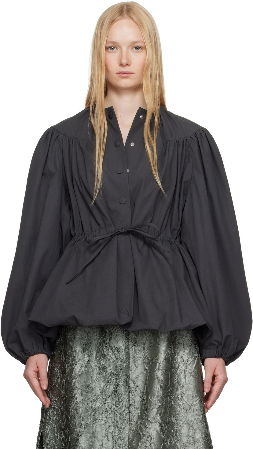 Сорочка Dries Van Noten Dries Van Noten Drawstring Peplum Top чорний | 251-010501-1449