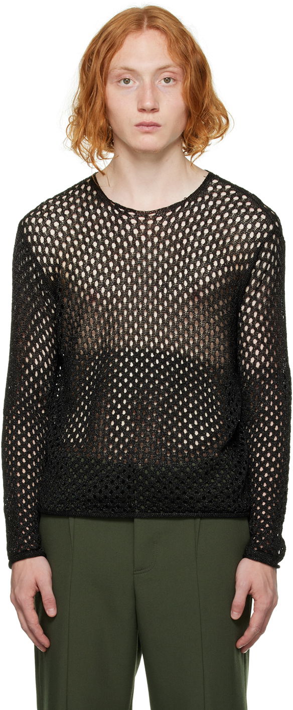 Cветр Dion Lee Metallic Long Sleeve Sweater чорний | C7107F22