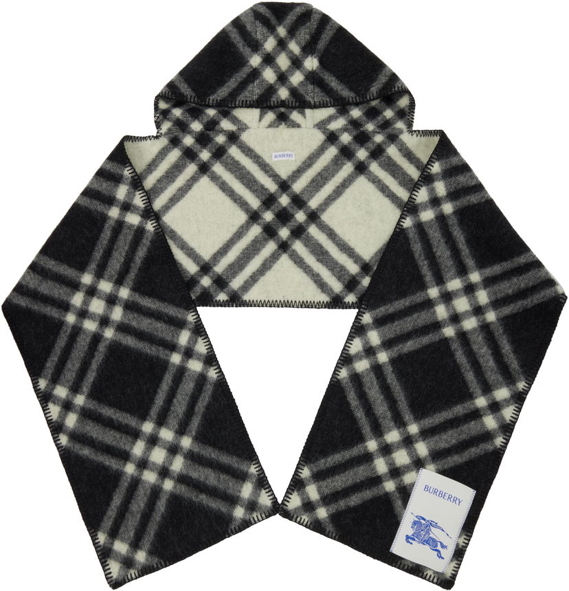 Шарф Burberry Burberry Check Hooded Scarf чорний | 8115260