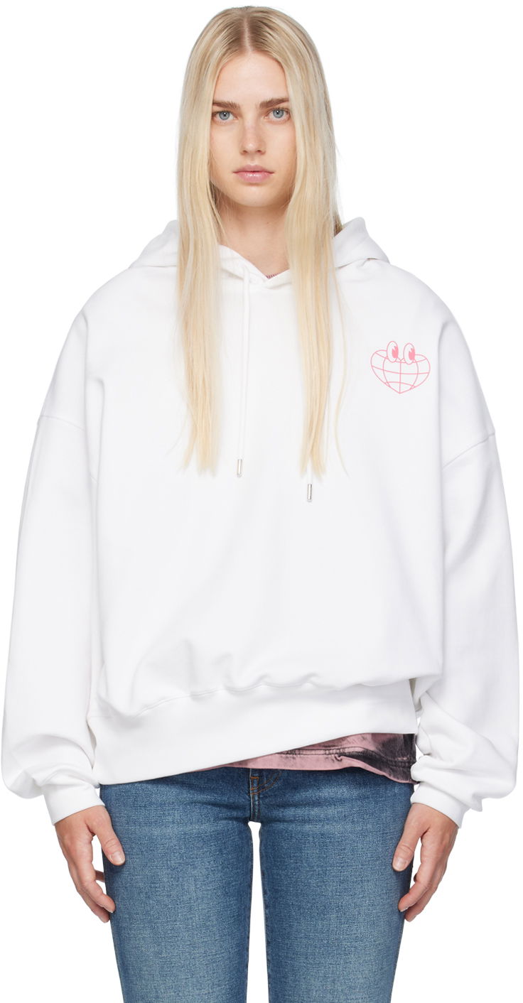 Світшоти Moschino Jeans Globe Print Hoodie білий | 242K11701