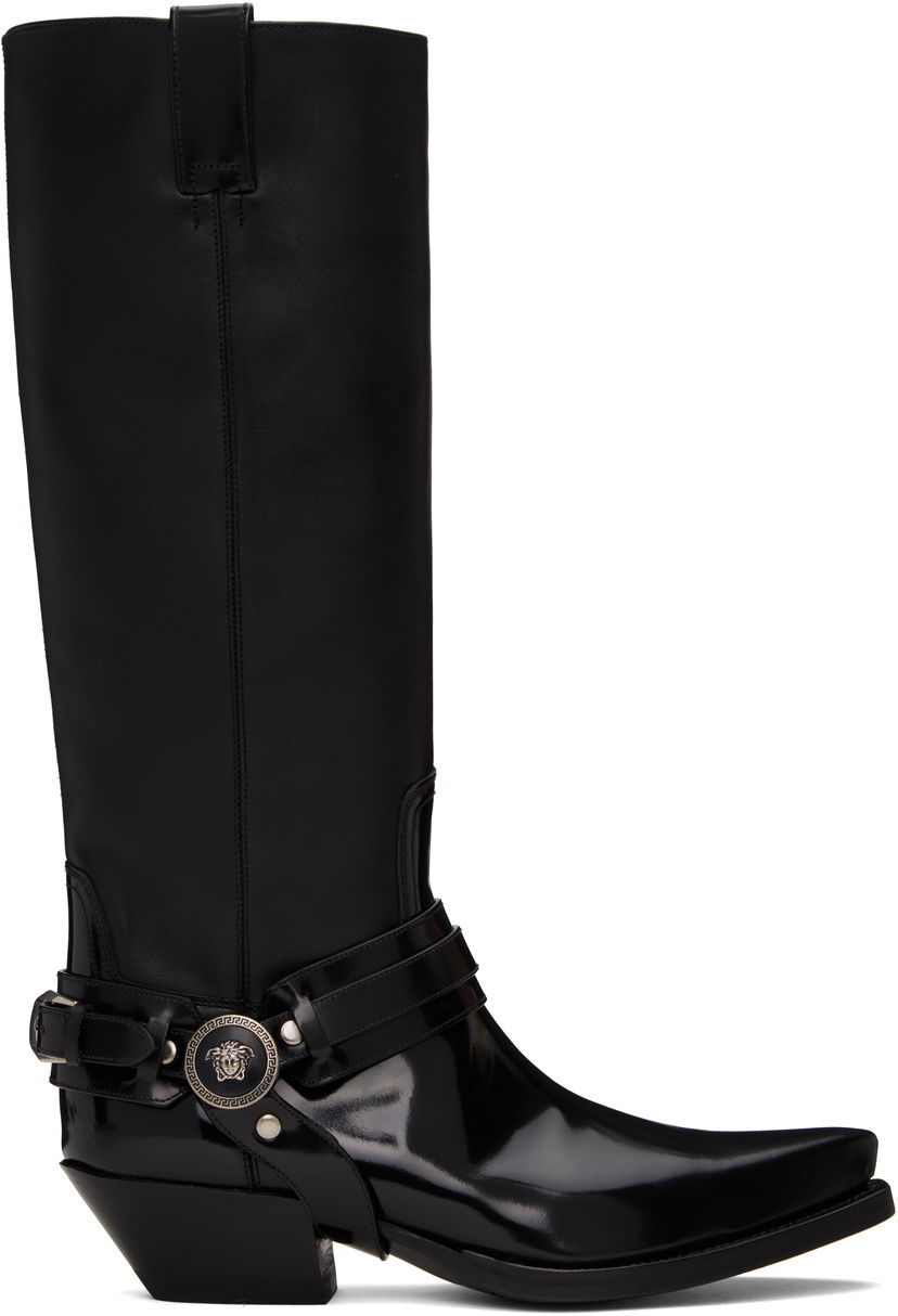 Одяг Versace Versace Texano Knee-High Boots чорний | 1016746_1A12155_1B00I