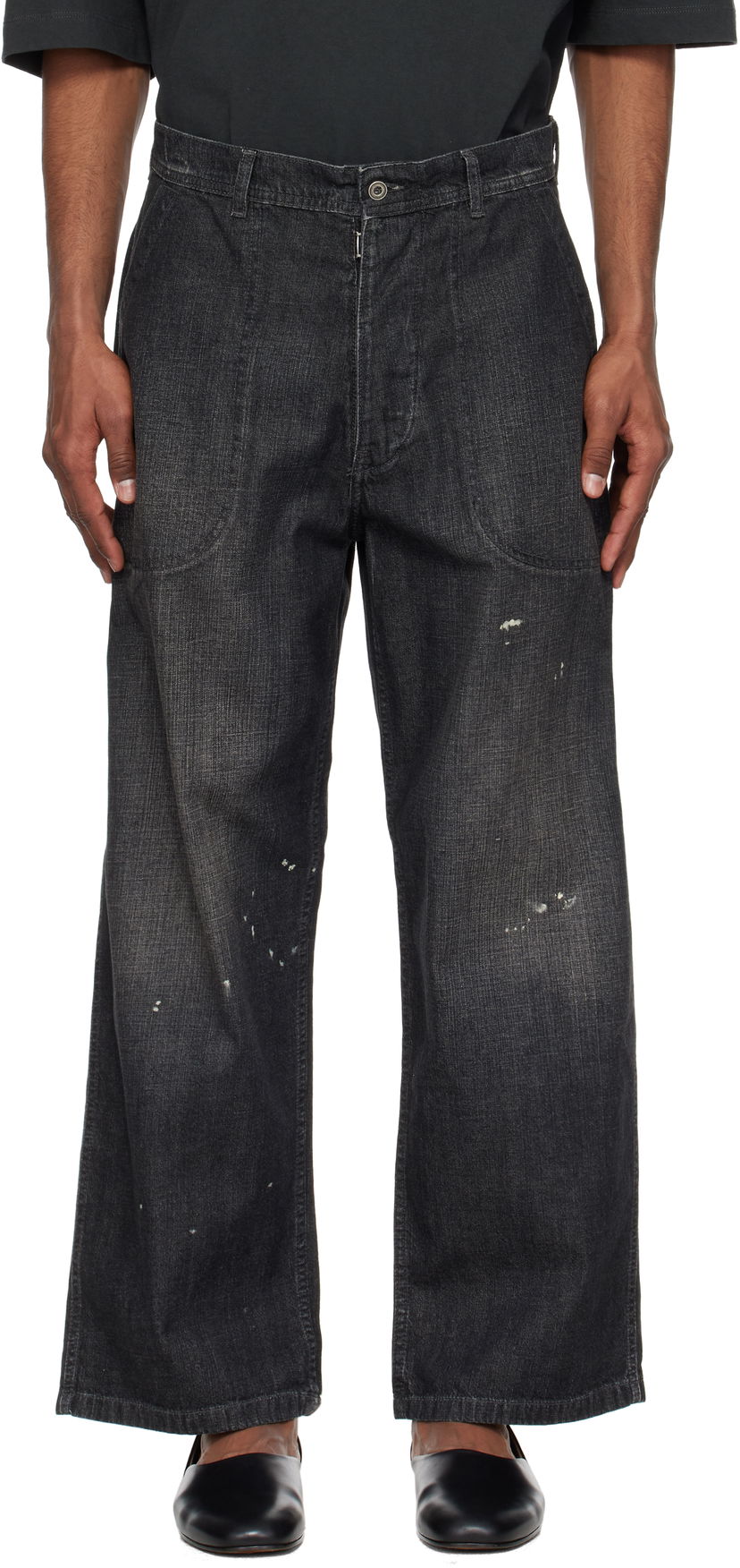Джинси Maison Margiela Maison Margiela Distressed Wide-Leg Jeans чорний | S50KA0693 M30025