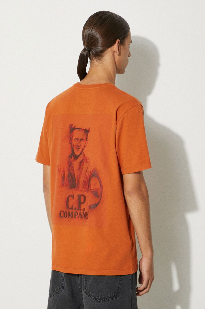 Футболка C.P. Company 24/1 Jersey Pencil Effect Graphics T-Shirt Коричневий | 17CMTS242A005431G