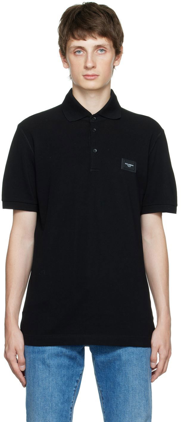 Сорочка поло Dolce & Gabbana Black Cotton Polo чорний | G8KK1TFU7EN