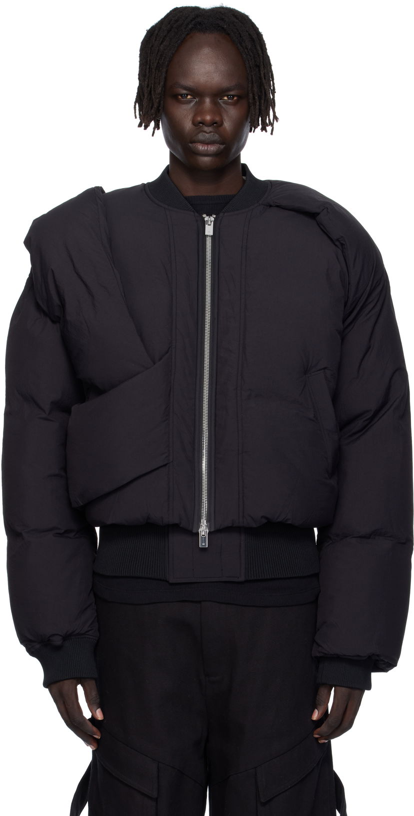 Куртка бомбер HELIOT EMIL Heliot Emil Altair Puffer Bomber Jacket чорний | AW25_M_02_163_BLK01