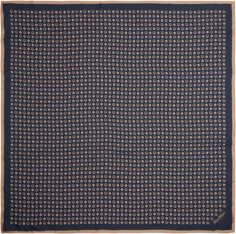 Шарф Max Mara Max Mara Studio Lontra Silk Scarf темно-синій | 2526546011600