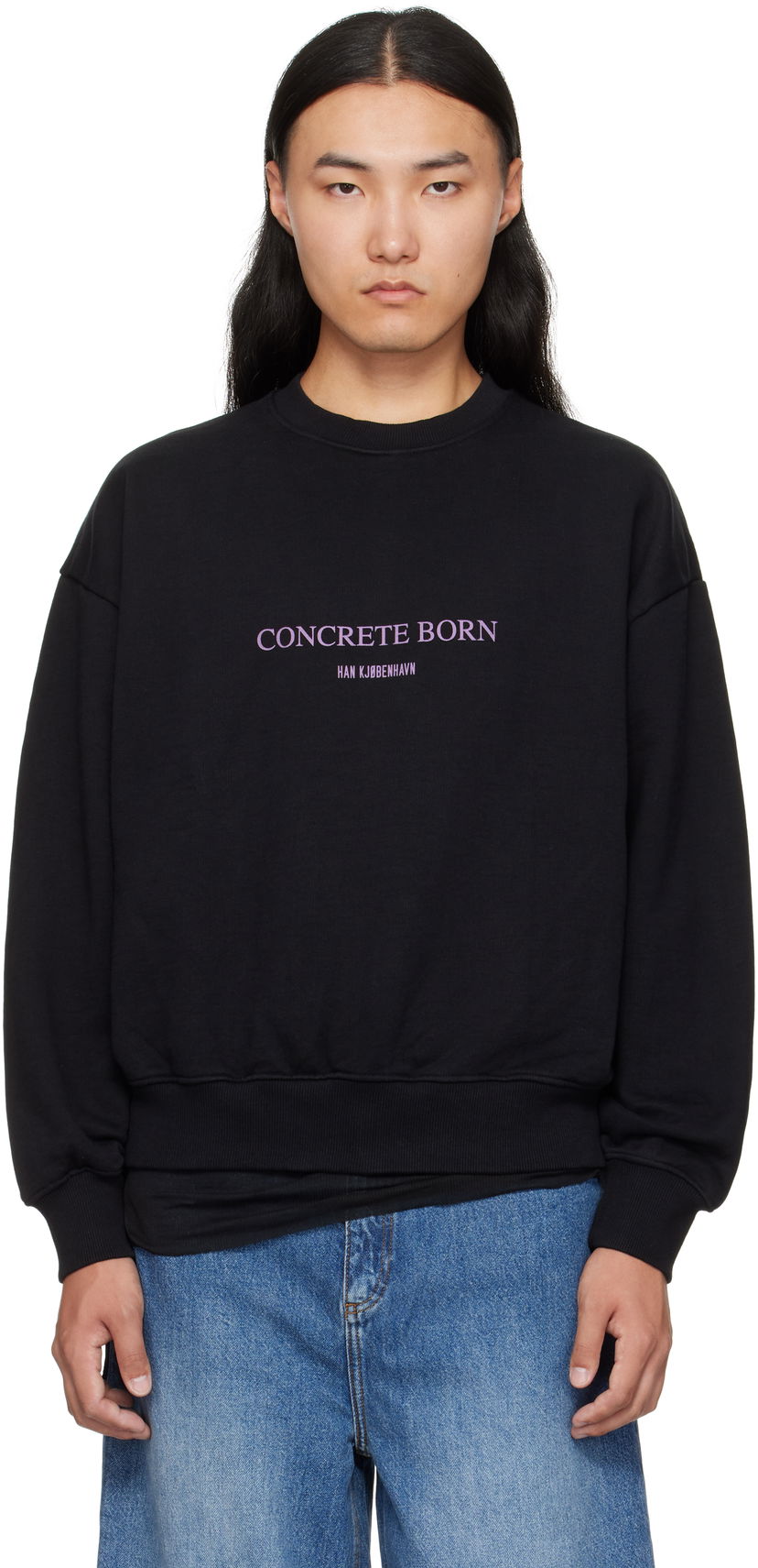 Світшоти Han Kjøbenhavn Han Kjobenhavn Logo Oversized Crewneck Sweatshirt чорний | M-134724