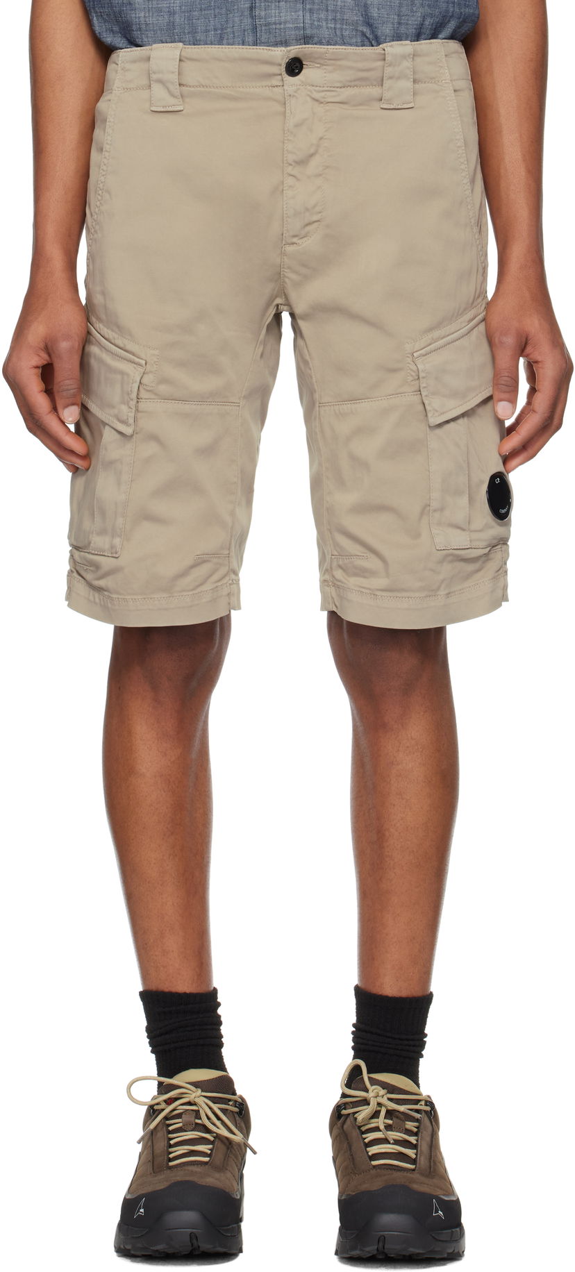 Шорти C.P. Company C.P. Company Stretch Sateen Cargo Shorts бежевий | 18CMBE116A005694G