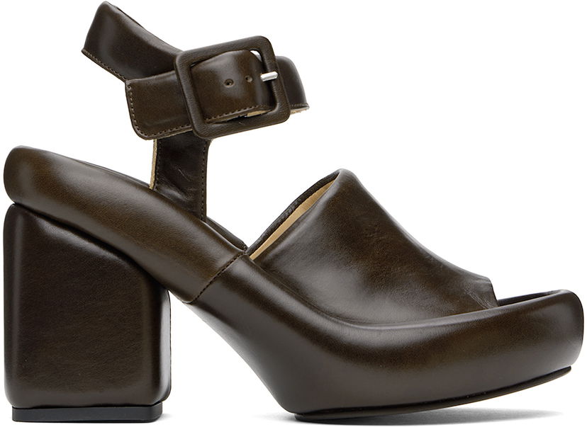 Одяг LEMAIRE LEMAIRE Padded Wedge Heeled Sandals Коричневий | FO0095 LL0078