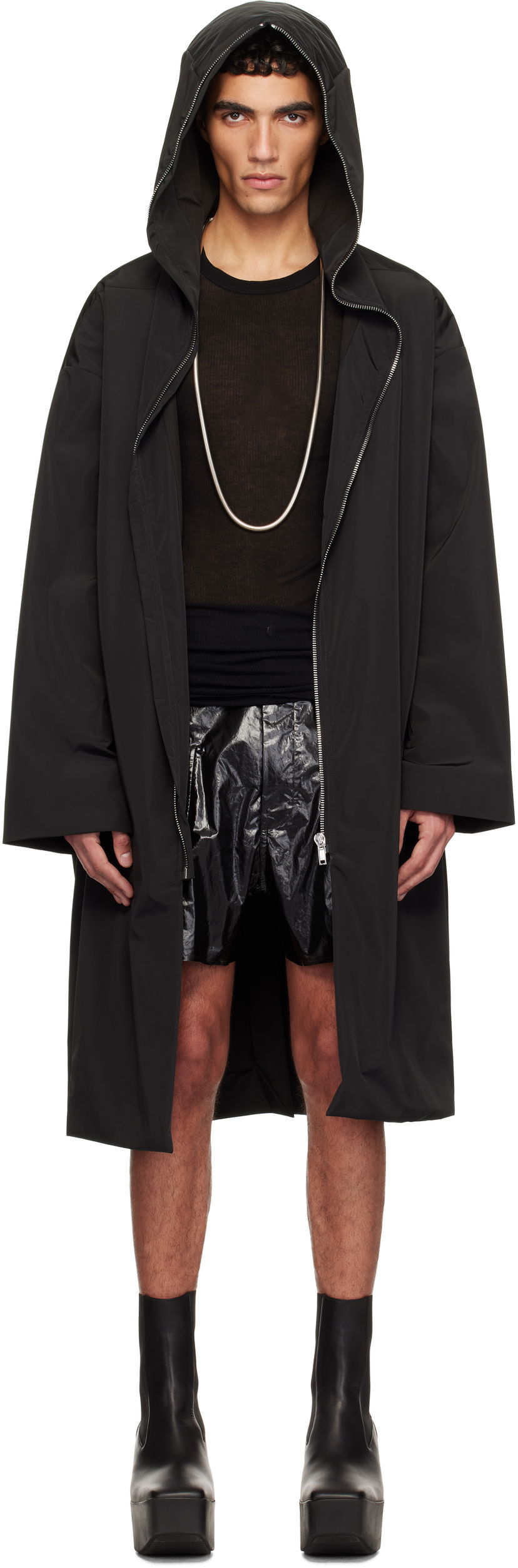 Дощовик Rick Owens Rick Owens Hooded Gimp Coat чорний | RU01E5969 MB