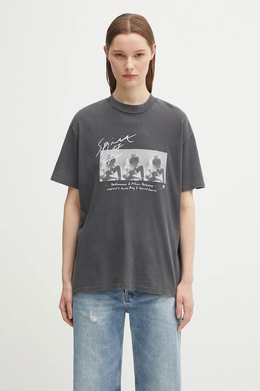 Футболка Anine Bing Anine Bing Ashton Graphic T-Shirt Сірий | A.08.11304