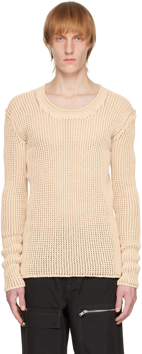 Cветр Dion Lee Grid Knitted Sweater бежевий | C7163R23