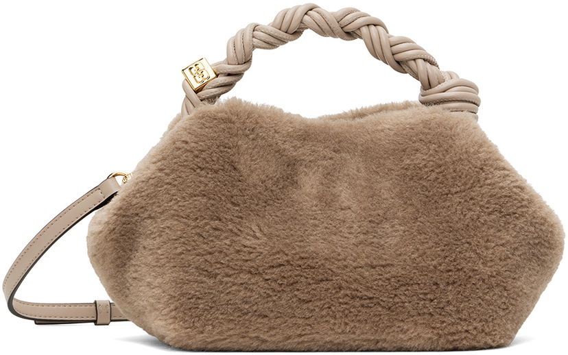 Сумочка GANNI GANNI Small Bou Faux Fur Shoulder Bag бежевий | A5378