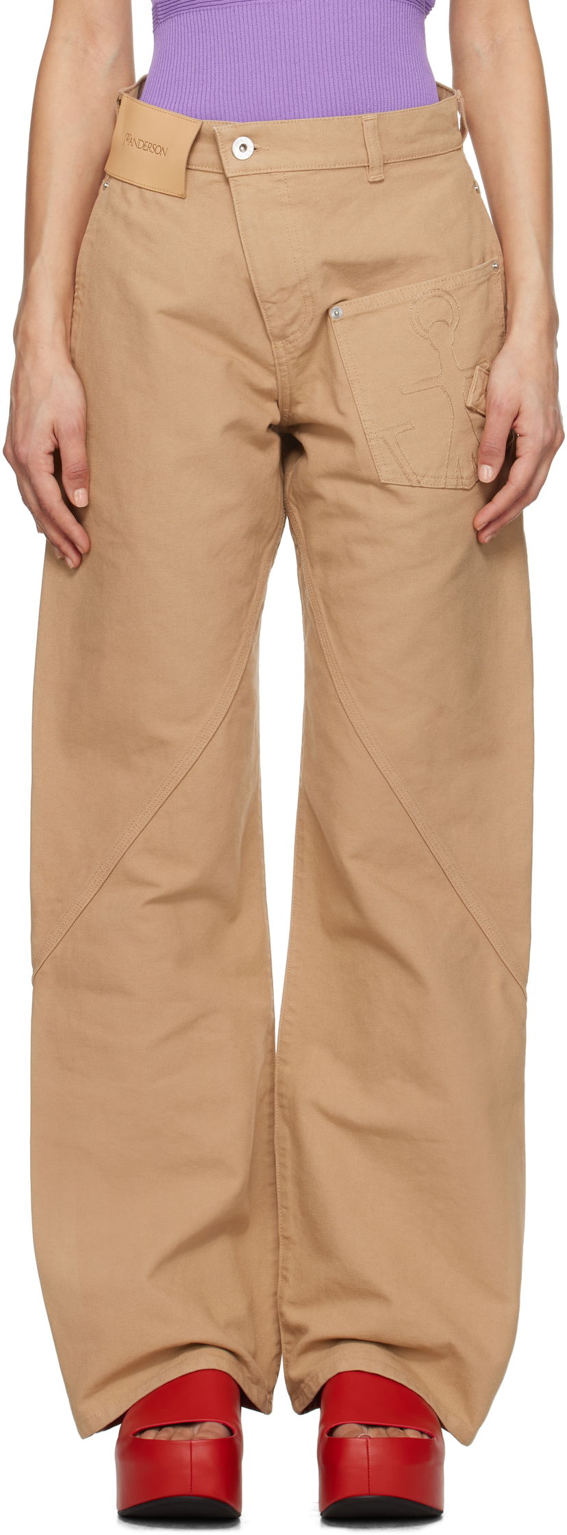 Штани карго JW Anderson JW Anderson Twisted Workwear Trousers бежевий | TR0384-PG1744