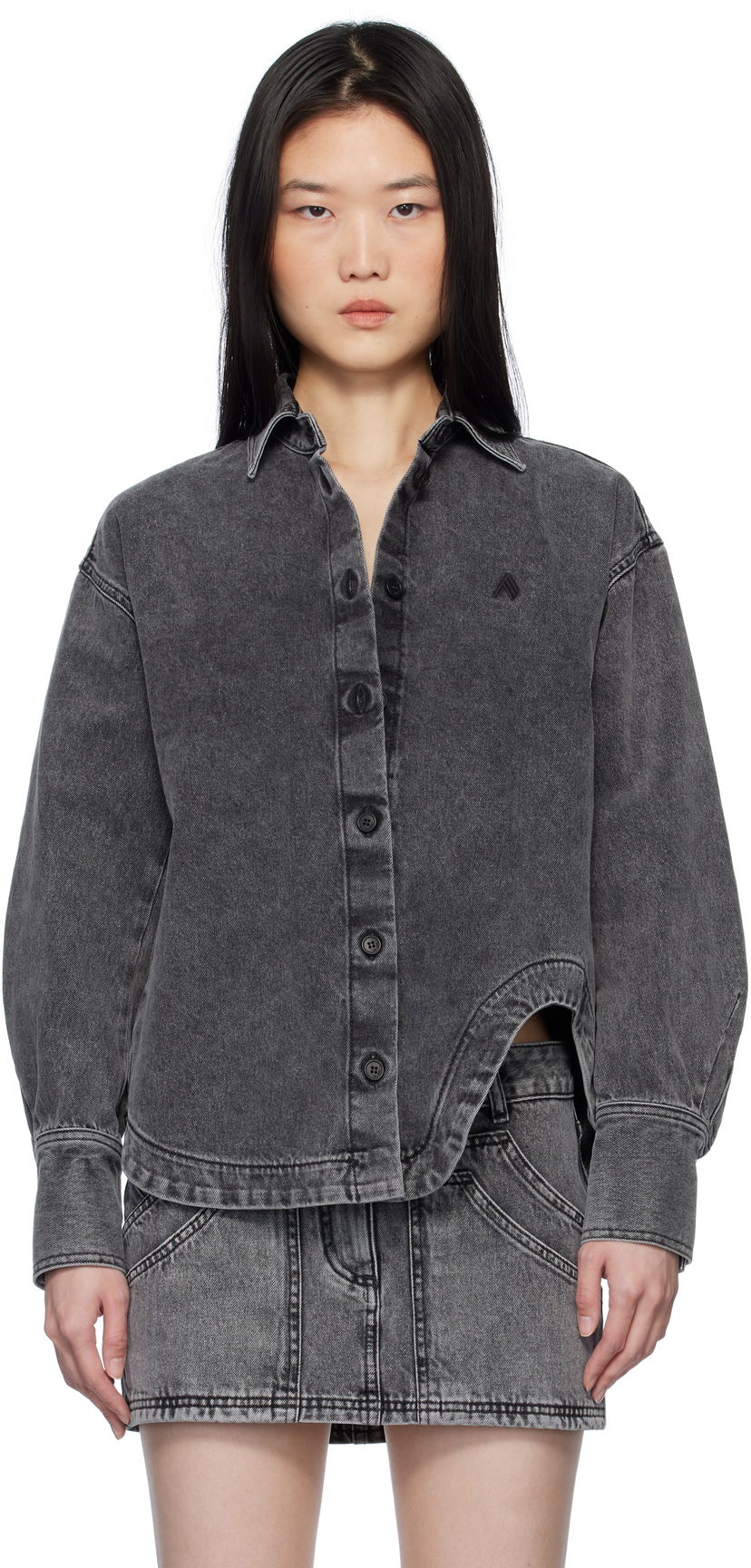 Сорочка The Attico Attico Eliza Denim Shirt Сірий | 250WCB00074 DDD104AA