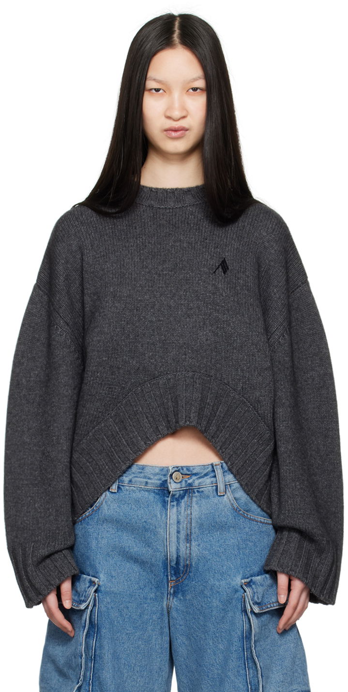 Cветр The Attico Attico Embroidered Cropped Sweater Сірий | 248WCK107 KW046