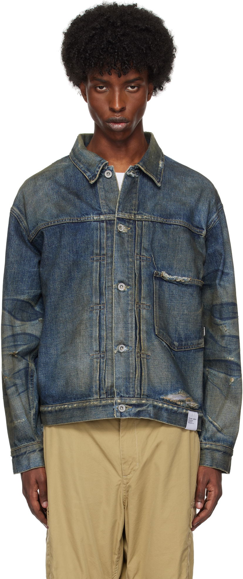 Куртка Neighborhood Denim Jacket Синій | 242XBNH-JKM01