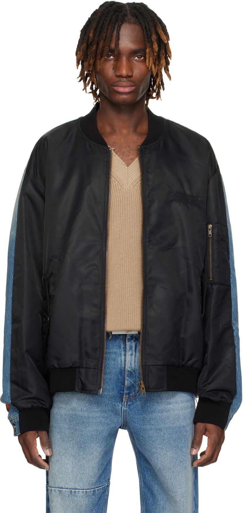 Куртка бомбер Maison Margiela MM6 Maison Margiela Sports Denim Bomber Jacket чорний | SH0AM0044 MTN038