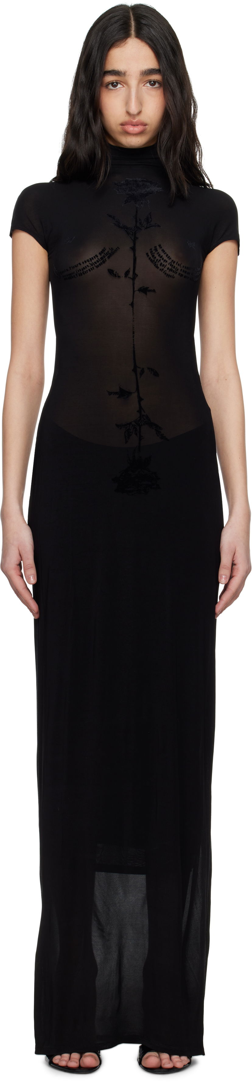 плаття Jean Paul Gaultier Jean Paul Gaultier Viscose Jersey Maxi Dress чорний | 25/34-F-RO389I-J082-00