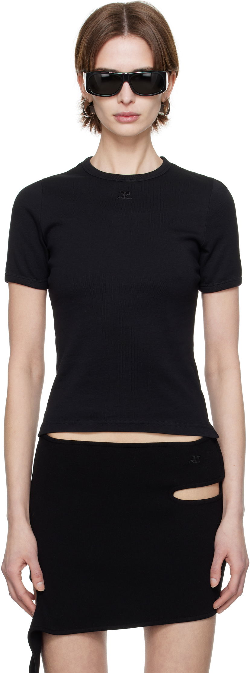 Футболка Courrèges Courrèges Heritage Slim-Fit T-Shirt чорний | 125JTS017JS0203