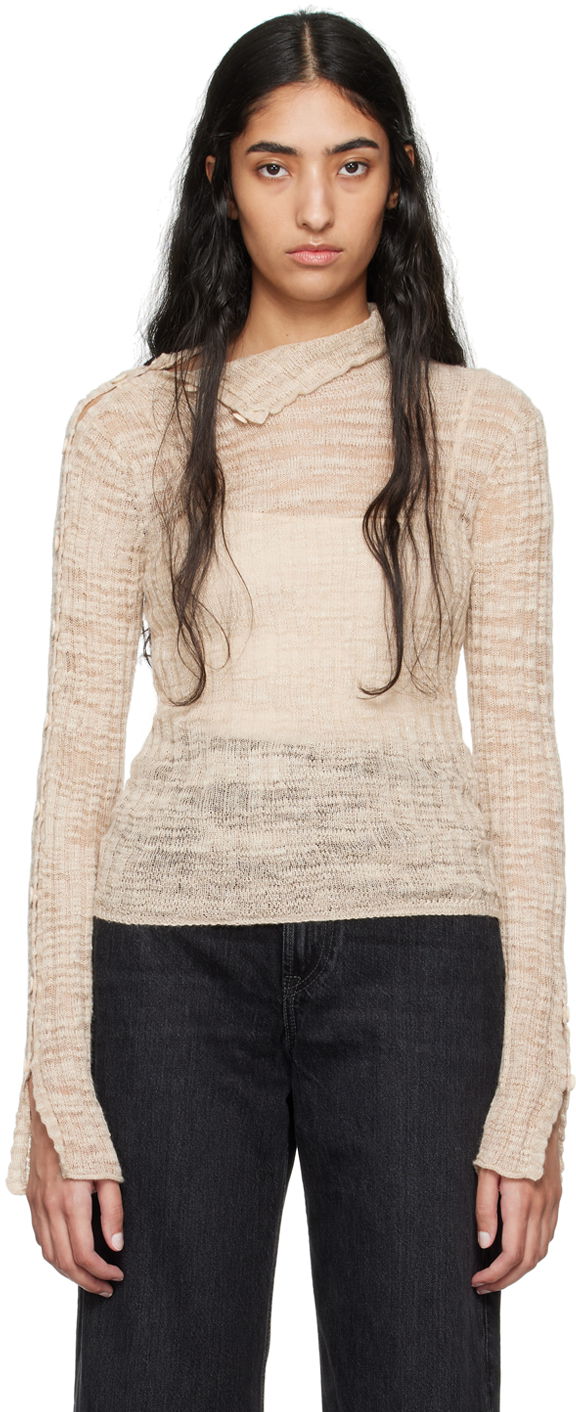 Cветр Acne Studios Beige Button Sweater бежевий | A60548-