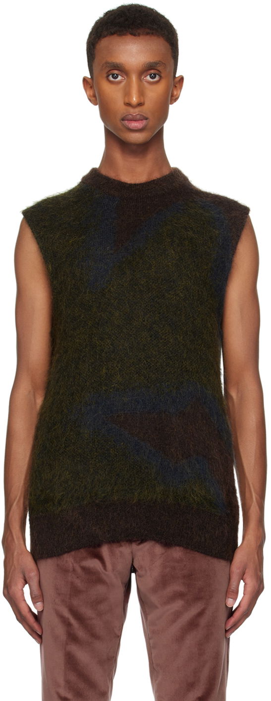 Cветр Paul Smith Paul Smith Photogram Leaves Sleeveless Sweater Коричневий | M1R-928Y-N02512-73