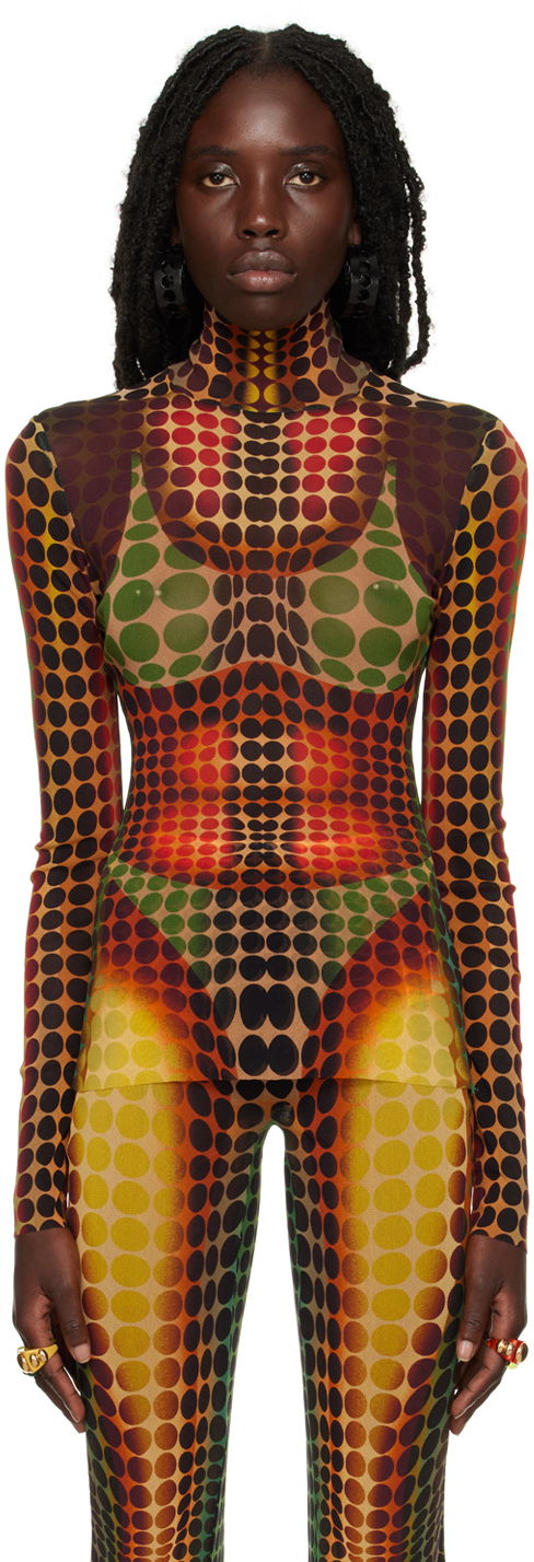 Cветр Jean Paul Gaultier Gaultier Dots Print Turtleneck Top Різнокольоровий | 22/09-U-TO049-T521