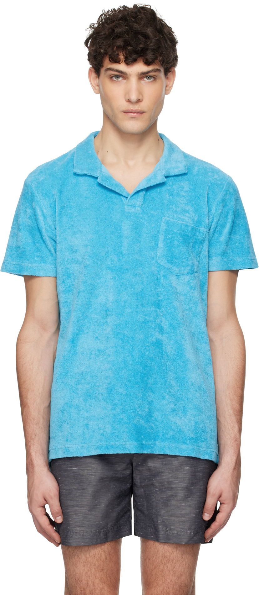 Сорочка поло Orlebar Brown Orlebar Brown Terry Towelling Polo Shirt Синій | 280079