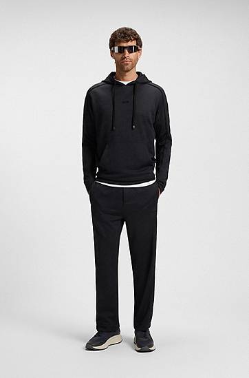 Світшоти BOSS Regular-fit Hoodie with Quilted Jacquard, Drawstring, and Kangaroo Pocket чорний | 50549721, 1