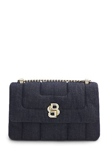 Сумка BOSS Balenciaga Quilted Denim Shoulder Bag with Double B Monogram Синій | 50542064