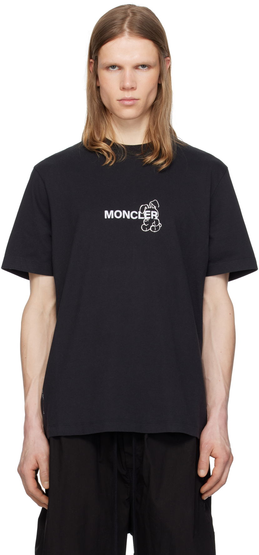 Футболка Moncler Moncler Genius x FRGMT Hiroshi Fujiwara Cartoon Logo T-Shirt чорний | K109U8C00004M3265