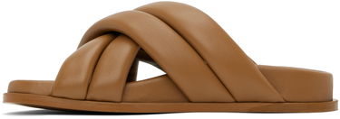 Кросівки та взуття Anine Bing Lizzie Padded Leather Slides Коричневий | A-14-4028-230, 2