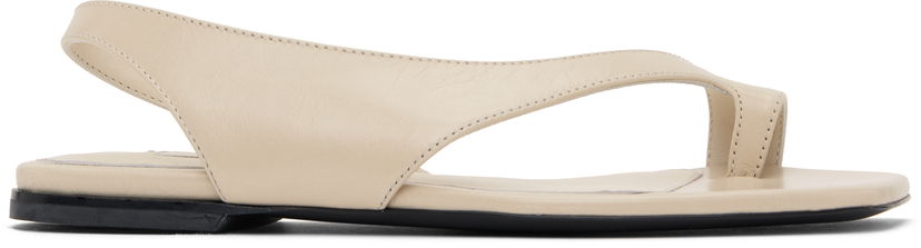 Догляд за взуттям TOTEME TOTEME Naplack Leather Thong Sandals бежевий | 252-WAS0202-LE0020
