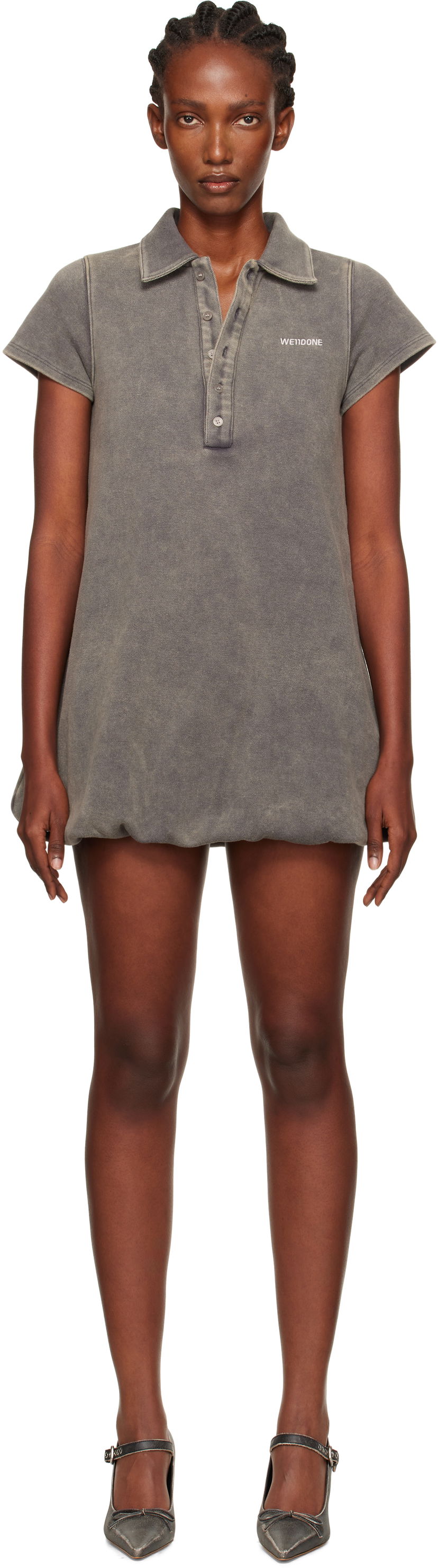 плаття We11done We11done Bubble Polo Minidress Сірий | WD-TO2-25-886-W-CH