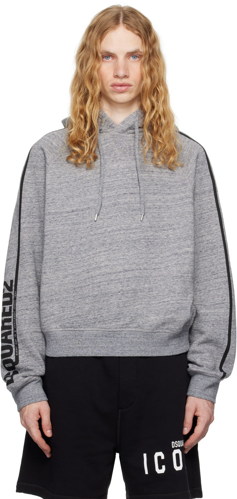 Світшоти DSQUARED2 Raglan Fit Hoodie Сірий | S71GU0713_S25477