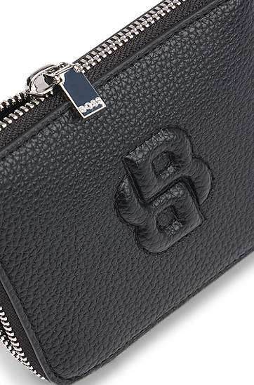 Гаманець BOSS Grained Ziparound Wallet with Double B Monogram чорний | 50542050, 1