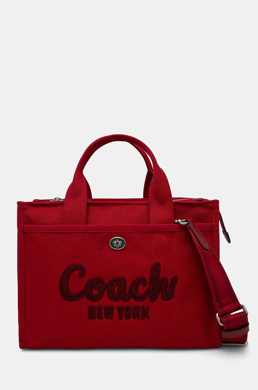 сумка-тоут Coach Red Canvas Tote Bag Бордовий | CP158