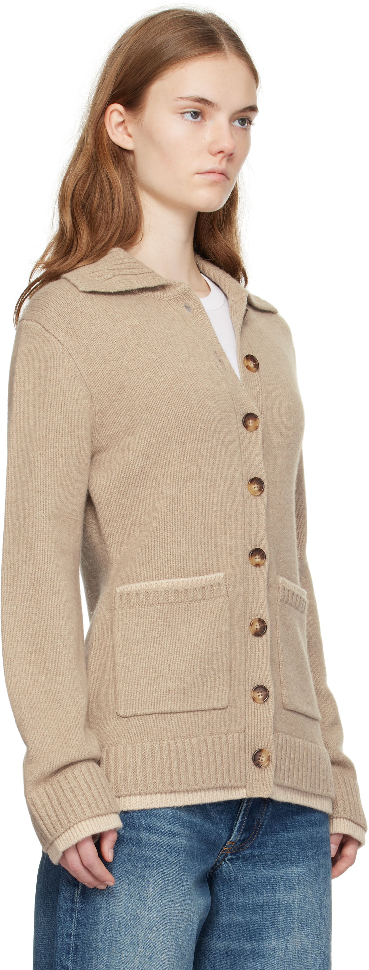 Cветр rag & bone rag & bone Danica Knit Cardigan бежевий | WAS24H049CS49, 1