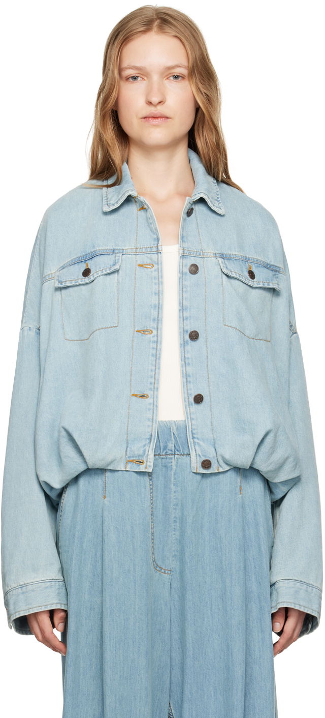 Куртка Dries Van Noten Round Denim Jacket Синій | 242-010506-9378
