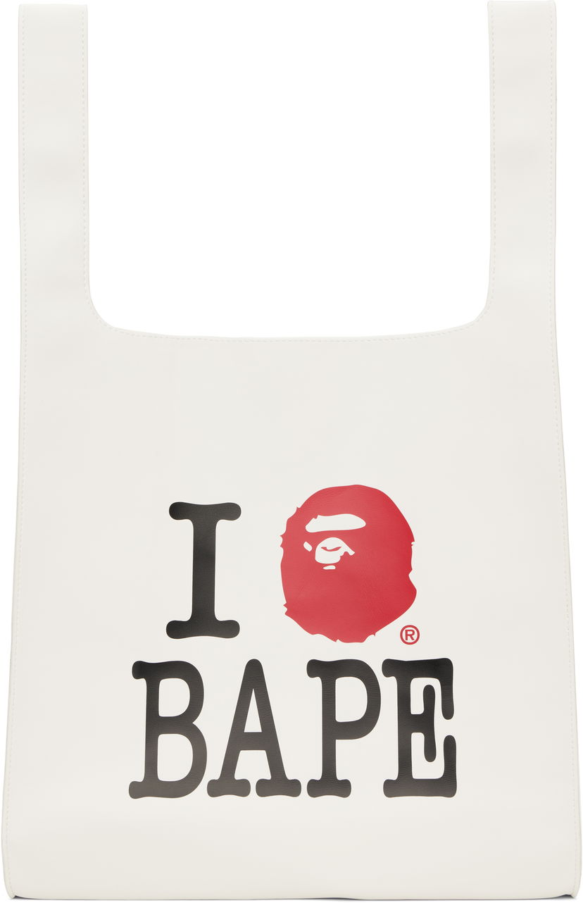 сумка-тоут BAPE A Bathing Ape 'I Love BAPE' Tote Bag білий | 001BAK802001L
