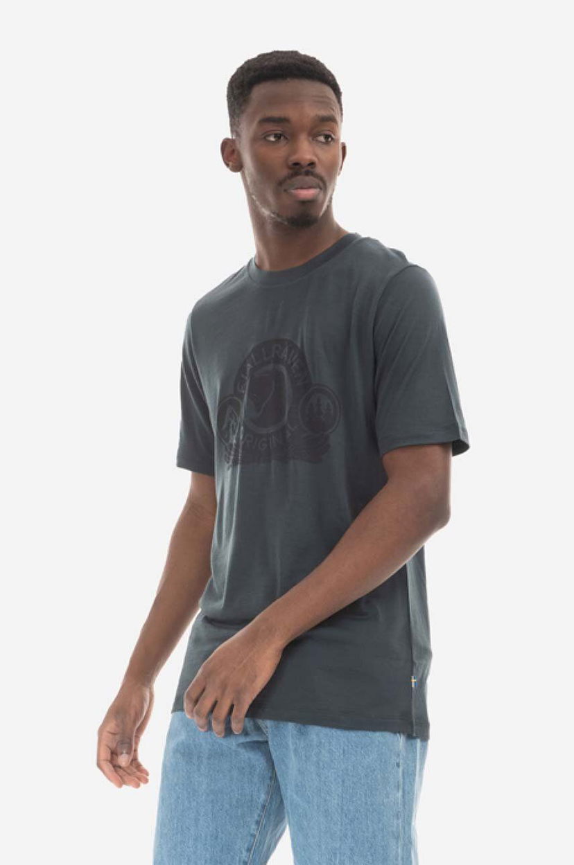 Футболка FJÄLLRÄVEN Abisko Wool Classic T-Shirt With Print Зелений | F84117.555