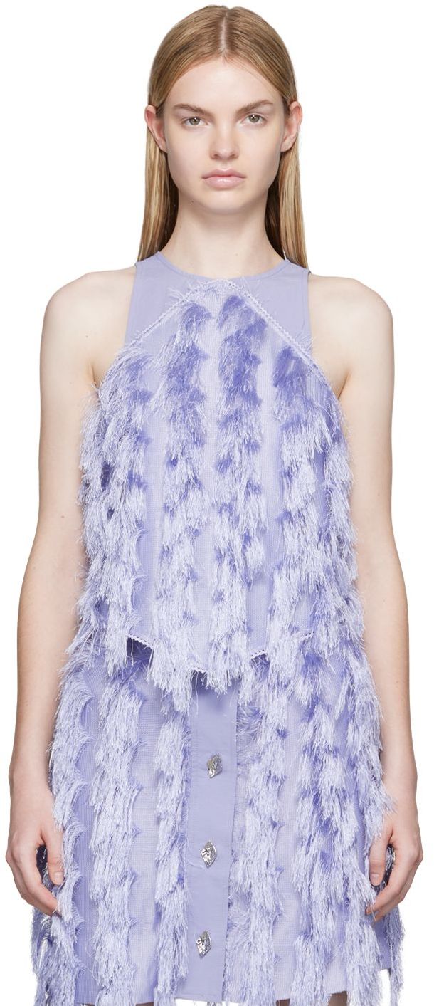 Безрукавка GANNI GANNI Fringe Camisole Top Фіолетовий | F7197